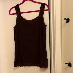 Just My Size Chocolate Lace Camisole
